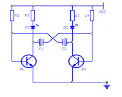 Модуль Мультивибратор с 2 перемигивающимися светодиодами