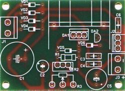 Печатная плата LM317 регулируемый стабилизатор