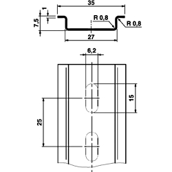 DIN rail 0.5 meter metal