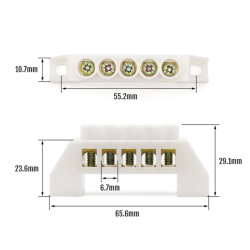 Нулевая шина insulator has 5 holes, white