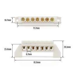 Нулевая шина in insulator 7 holes white