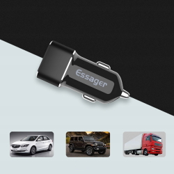 USB-зарядка для авто ESSAGER 5v, 2xusb 2.4a чорна ECCKC2-FZ01