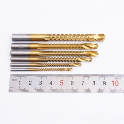 Jagged TiN drill-mill set of 6 pcs 3-8 mm for wood