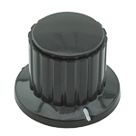 Potentiometer Knob<gtran/> KYP25-18-6J black for 6mm axle<gtran/>