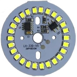 Mounting plate with driver  15W 220V 6500K, white cold