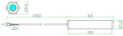 Антена GSM 900/1800MHZ SMA Male 3dBi 3m cable