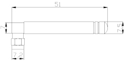 Антена RF433MHz SMA Male Угловая L=51mm 1-3dBi