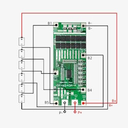 Модуль защиты BMS литий-ионного аккумулятора 6S 40А с балансировкой