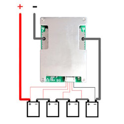 Модуль захисту BMS LiFePO4 акумулятора 4S 50А стартовий 400А