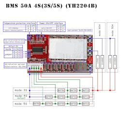 BMS security module LiFePO4 battery 4S 50A YH2204B