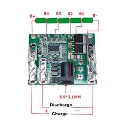 Модуль защиты BMS литий-ионного аккумулятора инструмента 5S 20A