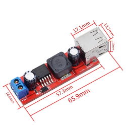 Модуль DC/DC перетворювача LM2596S 3A / 7-35V / USB 5V HW-272