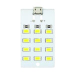 Фонарик USB 12 LED MicroUSB белый холодный