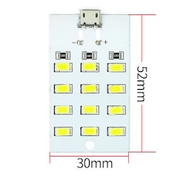 Flashlight USB 12 LED MicroUSB white cold