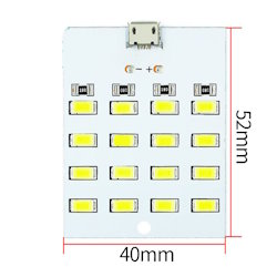 Фонарик USB 16 LED MicroUSB белый холодный