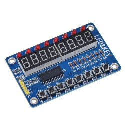 Клавиатура 8 кнопок, 8 LED, 8 digits TM1638