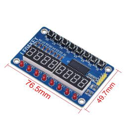 Клавиатура 8 кнопок, 8 LED, 8 digits TM1638