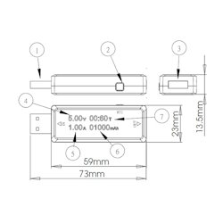 USB вольт-амперметр KWS-V21 тестер ємності 20V 3A 100Ah