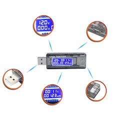 USB вольт-амперметр KWS-V21 тестер емкости 20V 3A 100Ah