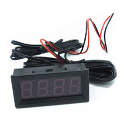 Module Clock+voltmeter+thermometer 2 sensors green