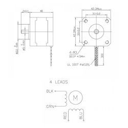 Шаговый двигатель Nema 17 OK42HC40-1684A-X1 42BYGH40