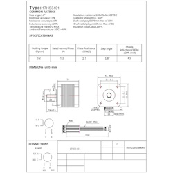 Кроковий двигун Nema 17 17HS3401