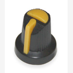 Handle on axle 6mm Star<gtran/> AG21 15x17 Black with yellow pointer<gtran/>