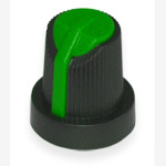 Handle on axle 6mm Star<gtran/> AG10 15x17 Black with green pointer<gtran/>