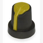 Handle on axle 6mm Star<gtran/> AG10 15x17 Black with yellow pointer<gtran/>