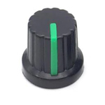 Handle on axle 6mm Star<gtran/> AG09 15x15 Black with green pointer<gtran/>