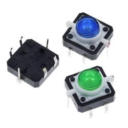 Tack switch TACT 12x12-7.3 Yellow LED