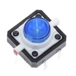 Tack switch<gtran/> TACT 12x12-7.3 Blue LED