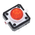 Tack switch<gtran/> TACT 12x12-7.3 Red LED