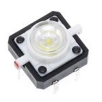 Tack switch<gtran/> TACT 12x12-7.3 White LED