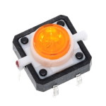 Tack switch TACT 12x12-7.3 Yellow LED