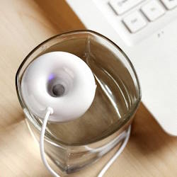 Ultrasonic Fog generator 5V USB donut humidifier white