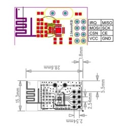 Безпровідний модуль 2.4g NRF24L01+, BK2425, NF-04 залитий чіп