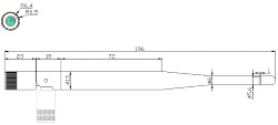 Antenna Wi-Fi 2.4G RP-SMA Male 6dbi L=196mm