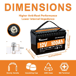 LiFePO4 battery TW-12V100AH-LED 12.8V 100Ah