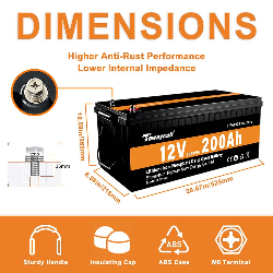 Аккумулятор LiFePO4 TW-12V200AH-LED 12.8V 200Ah