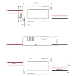 Блок питания 12V 1A 12W YS-U12S12WB