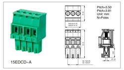 Клемник роз'ємний 15EDCD-3.5A-06P