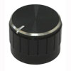 Handle on axle 6mm Star<gtran/> Black D = 23mm H = 17mm<gtran/>