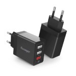 Зарядне USB<gtran/> QC3.0 Quick Charge 3xUSB 30W 5V/9V/12V чорне<gtran/>