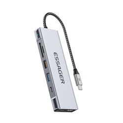 USB HUB Type-C HDMI+USB3.2 Gen2+USB2.0+100W+SD/TF+10Gbps M.2 NVME