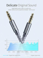 Кабель Аудіо 3m, 3.5mm/3.5mm штекер-штекер сірий