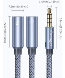 Кабель Аудіо 0.25м 3.5/2x3.5mm джек штекер-гніздо