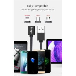 Кабель магнітний USB Apple Lightning 1м чорна текстильн. обплетення