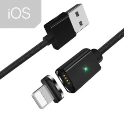 Кабель магнітний USB Apple Lightning 1м чорна текстильн. обплетення