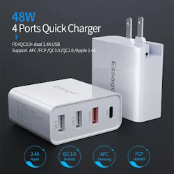 USB charger QC3.0 PD3.0 2xUSB-A 48W white